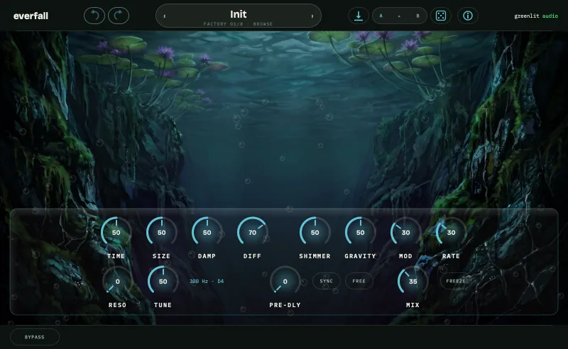 The Everfall reverb window.